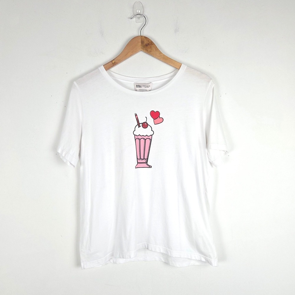 Kate Spade x Betty and Veronica Milkshake Graphic Novelty T-Shirt L Sequins